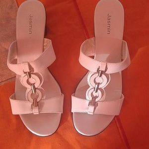 White sandal with heel